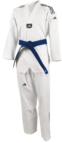 adidas WT Student Taekwondo Dobok para Hombres, Mujeres y niños Entrenamiento y Entrenamiento | Uniforme de polialgodón con Cintura elástica | Aprobado por WT, 220 g/8 oz