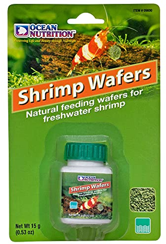 Ocean Nutrition Shrimp Wafers - Sinking Shrimp Food for Freshwater Shrimp Tank (Neocaridina, Caridina, Ghost Shrimp Live, Amano, Cherry) - Enriched with Essential Vitamins & Proteins - 0.53 oz (15 g)
