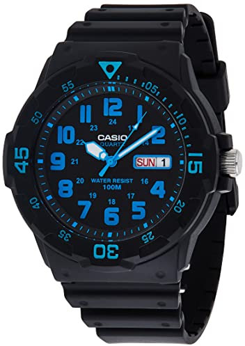 Casio MRW200H-2BV - Herren-Armbanduhr, Armband aus Kunststoff, Schwarz/Blau, NO Size, MRW200H-2BV