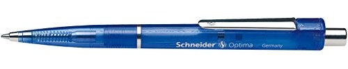 Schneider 3403 Schreibgeräte Druckkugelschreiber OPTIMA, blau-transparent, M, blau, dokumentenecht ,