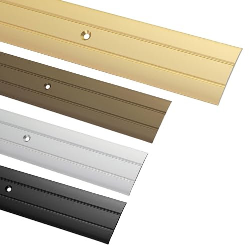Gedotec Transition Profile Aluminum Floor Strip for screwing Transition Rail for Floors | Length 100 cm | Width 37 mm | Floor Profile Alu Brass | Compensation Profile Perforated |Threshold - 1 Piece