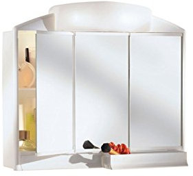 Jokey Spiegelschrank Rano mit Beleuchtung 59 cm breit, Badezimmer Spiegelschrank aus Kunststoff in Weiß