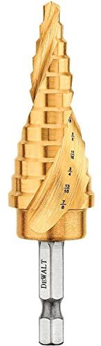 DEWALT Step Drill Bit, Impact Ready, 3/16-Inch-7/8-Inch (DWA1786IR)