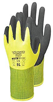 Wonder Grip WG-310HO Comfort - Arbeitshandschuhe herren, doppelte Latexbeschichtung, Gartenhandschuhe, Schutzhandschuh, Anti-Rutsch, gr S / 7 Orange