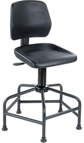 Global Industrial Task Stool with Spider Base, Polyurethane Seat and Steel Frame, 22 to 27-1/2 Adjustable Height, 250 lbs Capacity, Assembly Required