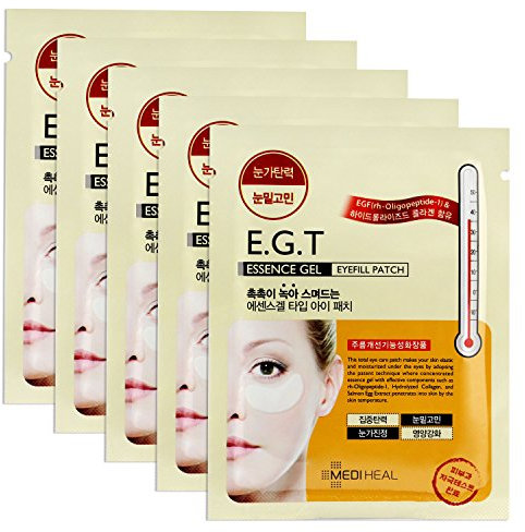 Mediheal EGT Essence Gel Eye Fill Patch 5 Pouch - für Augenringe, alternde Haut, geschwollene Augen, EGF, Meereskollagen-Haut, hochkonzentrierte, elastische und feuchtigkeitsspendende Essenz