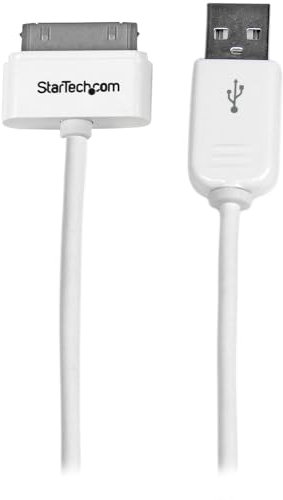 StarTech.com Câble connecteur Apple Dock 30 broches vers USB de 1 m pour iPad, iPhone, iPod - Blanc (USB2ADC1M)