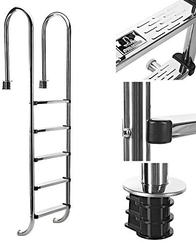 Melko Escalera Piscina 5 Niveles Acero Inoxidable V2 A Gris