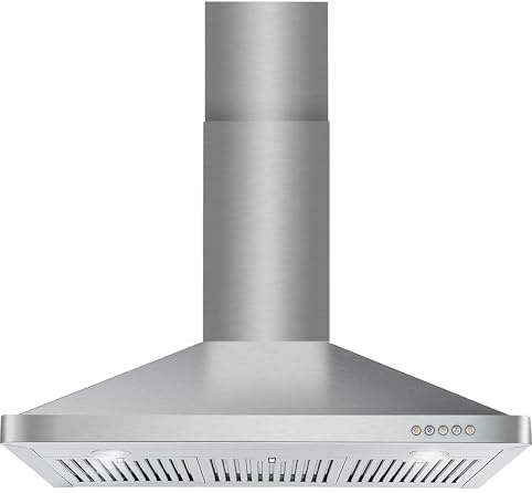 COSMO COS-63190 36 in. Vista Collection 380 CFM Ducted Wall Mount Range Hood, Button Controls, LED Lights, Stainless Steel