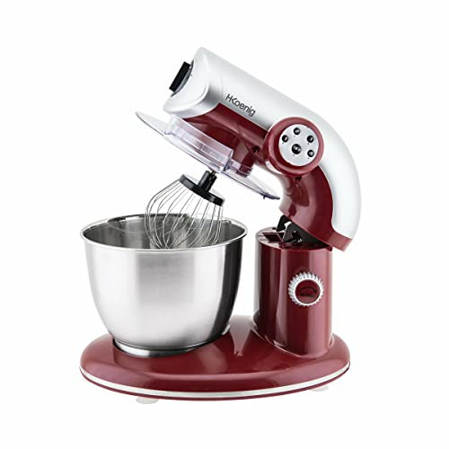 H.Koenig KM80 Robot da cucina multifunzione, 5L, 4 Velocità, 1000 W, Rosso