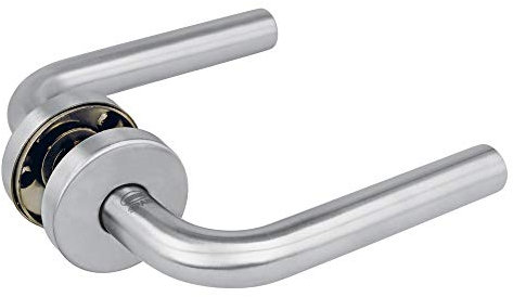 Amig -12230 Modèle 4RX Ensemble de poignées avec rosace en acier inoxydable 18/8, 136x19(d) mm, rosace diamètre 53 mm, acier mat