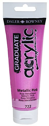 Daler-Rowney Graduate Acrylic Paint, Plastic Tube, 4oz - 120 ml, Metallic Pink