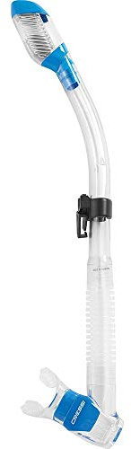 CRESSI Dry Snorkel Clear/Light Blue - Unisex Premium Trockenschnorchel für Tauchen/Apnoe/Schnorcheln, Klar/Hellblau, Einheitsgröße