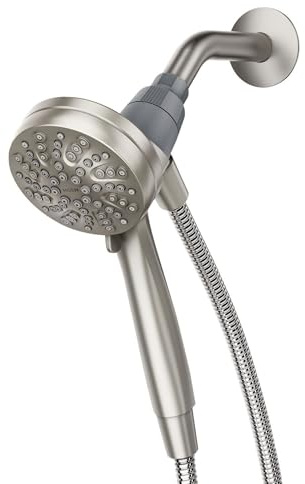 Moen Engage Magnetix Spot Resist Brushed Nickel 3.5-Inch Six-Function Detachable Handheld Showerhead with Magnetic Docking System, 26100SRN