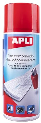APLI 11307 - Aire comprimido para la limpieza en seco 400 ml. Ideal para teclados, ordenadores y dispositivos electrónicos