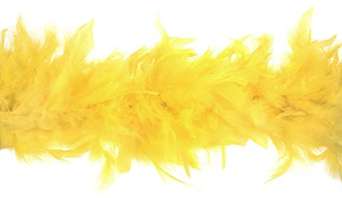 Trimits Marabou Feather Boa Fancy Dress for Parties, Festivals, Pride, Hen Do, Stag Do, Halloween, Christmas, Yellow, 1.8m x 12cm