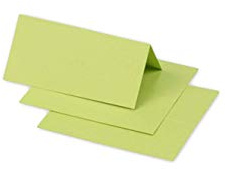 Clairefontaine 75050C - Paquet de 25 Marque-Places - Format 8,5x8cm - 210g/m² - Coloris Vert Bourgeon - Invitation Evènements et Correspondance - Gamme Pollen - Papier Premium Lisse