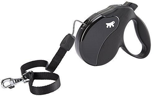 Ferplast hundkoppel medelstora hundar rullkoppel hundar AMIGO CORD M, utdragbart snörband, 5 m, max. 25 kg, svart