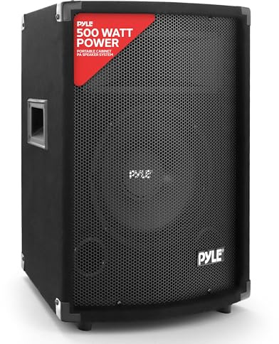 PylePro Système de Haut-Parleur Portable Cabinet PA - Système Sonore Extérieur de 500W avec Haut-Parleur Woofer de 10, Bobine de Voix Kapton 1.5, Tweeters Doubles, Haut-Parleur Médium Super Horn