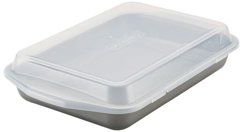 Circulon Total Nonstick Baking Pan With Lid / Nonstick Cake Pan With Lid, Rectangle - 9 Inch x 13 Inch, Gray