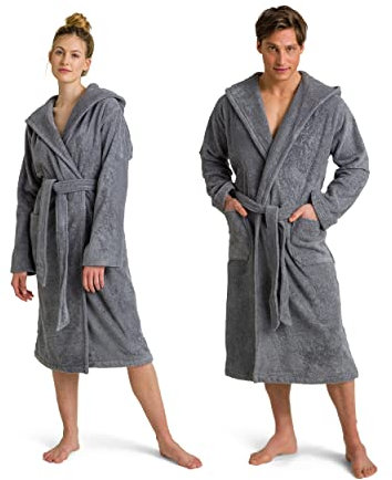 Möve Superwuschel Kapuzenmantel, Baumwolle, Stone, M