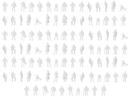 Kit of 100 Model Railway White Unpainted Figure People 1:200 Scale Z Gauge
