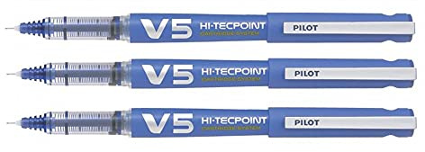 Pilot V5 Refillable Liquid Ink (Pack of 3 Blue Begreen Fine Point