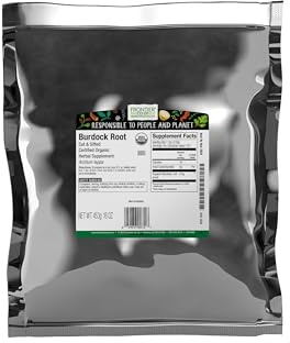 Frontier Organic Burdock Root, 1-Pound Bulk Bag, Common in Root Beer Recipes, Cut & Sifted, Sustainable Grown, Kosher (Packaging May vary)