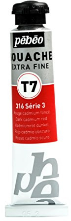 Pebeo Studio gouachefärg, 20 ml röd kadmium mörkgrå