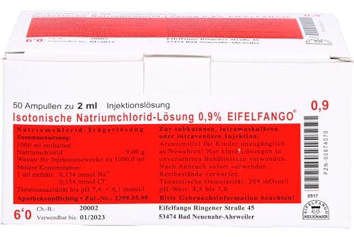ISOTONISCHE NaCl Lösung 0,9% Eifelfango Inj.-Lsg. 50X2 ml