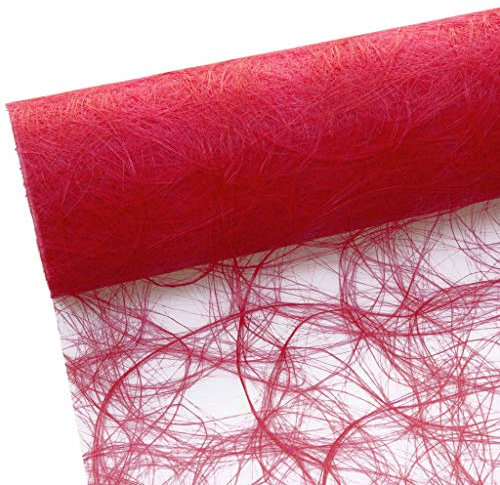 Sizoweb Tischband - 25 Meter Rolle + 100 Deko Herzen Gratis (30cm Breite, in Rot)