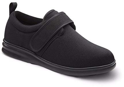 Dr. Comfort Carter Mens Diabetic Shoes-Stretchable & Washable Therapeutic Shoes-Adjustable-Easy Slip on Footwear, Black-11 X-Wide