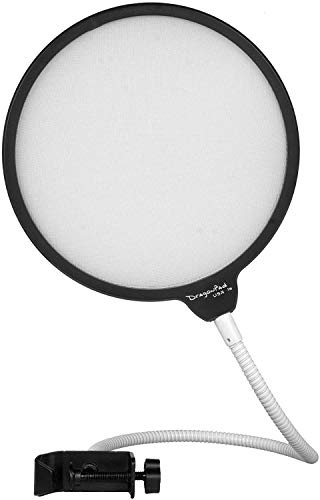 POP SHIELD Enabled Filtro para micrófono de Estudio, Soporte de Cuello de Cisne Flexible 360, BLK/Wht