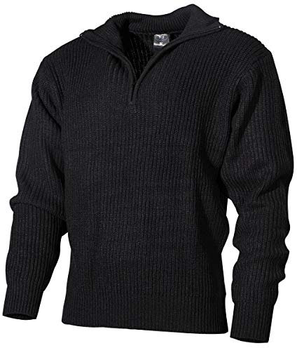 MFH Isländer Pullover, Troyer mit Reißverschluß (XL, schwarz)