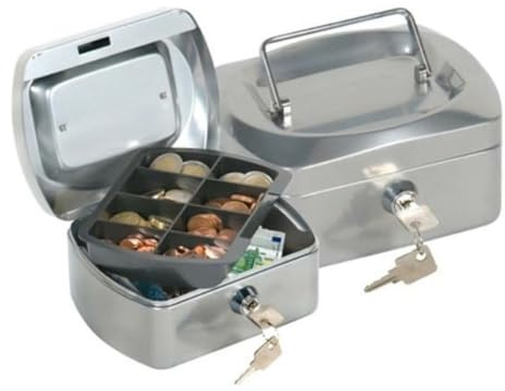 Q-Connect Caja Caudales 6 152x115x80 Mm Plata Con Portamonedas