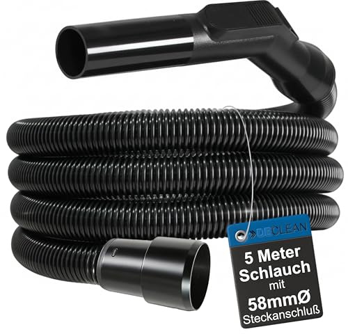 5 Meter Saugschlauch 32 mm Schlauch Anschlußstück mit 58 mm Rund kompatibel mit z.B Nilfisk, Wap, Alto, Makita, Fein, Festo, Stihl, Bosch, Einhell,TopCraft (Aldi), Parkside (Lidl),Würth,Starmix,Flex