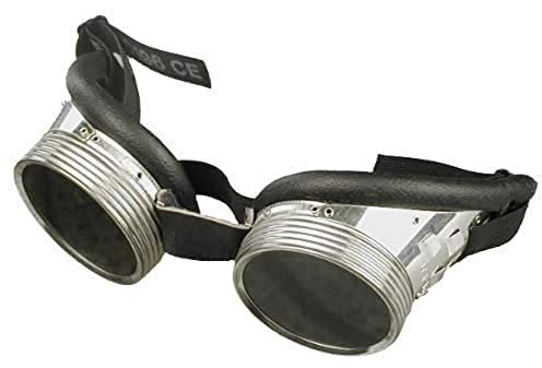 Connex Schweißerbrille Alu - chromfarbig - robust & unverwüstlich - weiche Gesichtsauflage - leichter Glastausch durch Schraubringe - verstellbares Gummiband/Schutzbrille / COXT938752