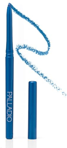 Palladio Retractable Waterproof Eyeliner, Richly Pigmented Color and Creamy, Slip Twist Up Pencil Eye Liner, Smudge Proof Long Lasting Application, All Day Wear, No Sharpener Required, Ocean Blue