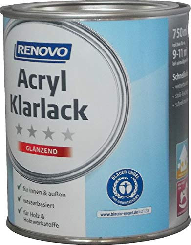 Renovo, Acryl Klarlack Hochglänzend 375 ml, Innen & Außen, Profilholzlack