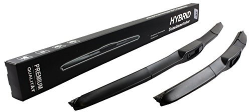 2x HYBRID Front Scheibenwischer 600mm / 530mm Premium Qualität Wischerblätter Set Scheibenwischerblätter Satz für Frontscheibe Hakenbefestigung Jurmann Trade GmbH® NEW HYBRID FLEX TECHNOLOGY