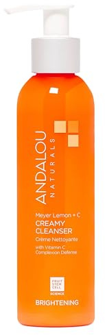 Andalou Naturals Brightening Meyer Lemon + Vitamin C Creamy Cleanser | Gentle Face Wash to Even Tone & Boost Glow | Aloe Vera & Natural Ingredients | For Dull Skin | 6 oz