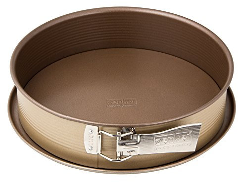 Zenker Springform Ø 26 cm MOJAVE GOLD, Backform mit Flachboden und Auslaufschutz aus Stahlblech, runde Kuchenform mit keramisch verstärkter Antihaftbeschichtung (Farbe: Mahagoni/Gold), Menge: 1 Stück
