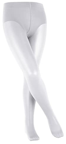 FALKE Unisex Kinder Strumpfhose Pure Matt 30 DEN K Ti transparent einfarbig 1 Stück, Weiß White 2209, 152-164