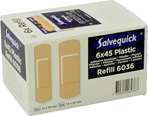 Salvequick vattenavvisande plåster, 6 refills à 45 st.