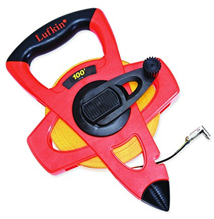 Crescent Lufkin 1/2 x 30m/100' Hi-Viz Orange Fiberglass SAE/Metric Dual Sided Engineer's Tape Measure - FM030DM