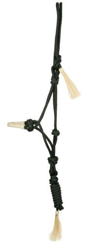 Knotenhalfter mit Rohhaut, schwarz Full