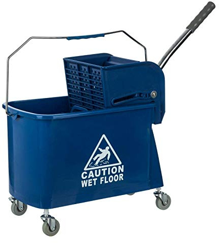 Professional Kentucky Mop Bucket Wringer System, 20L Heavy Duty, Industrial Home Floor Cleaning, Blue