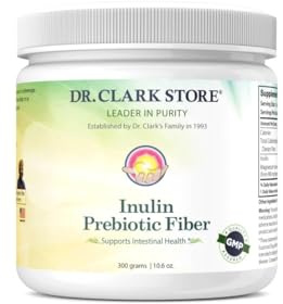 Dr. Clark Inulin Powder (FOS) – Prebiotic Soluble Fiber for Gut Health, 300g – Supports Digestive Health & Regularity