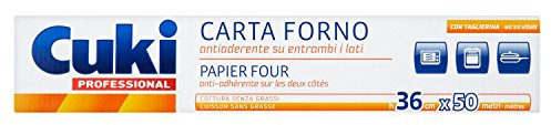 Cuki – Papier de cuisson antiadhésif sur les 2 côtés, avec scie intégrée, format 36 x 50 m – Lot de 2 paquets