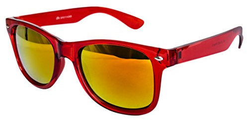 Ciffre Nerdbrille Sonnenbrille Stil Brille Pilotenbrille Vintage Look Rot Feuer verspiegelt F1